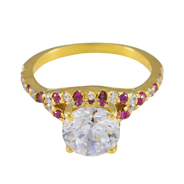 Ruby CZ Halo Korean 925 Sterling Silver Red Gemstone Delicate Sophisticated Ring Jewelry