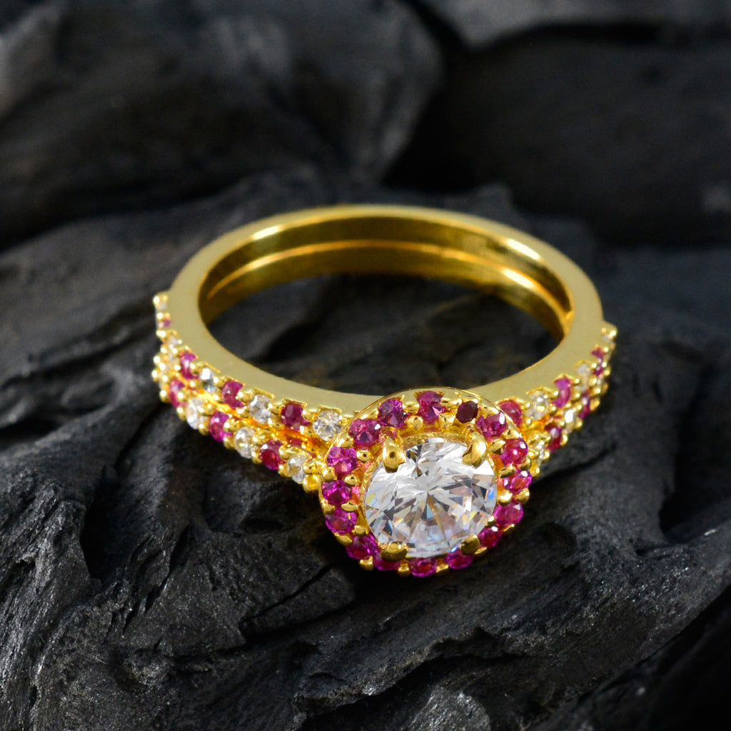Ruby CZ Halo Korean Silver Red Gemstones Whisper thin Romantic Ring Jewelry