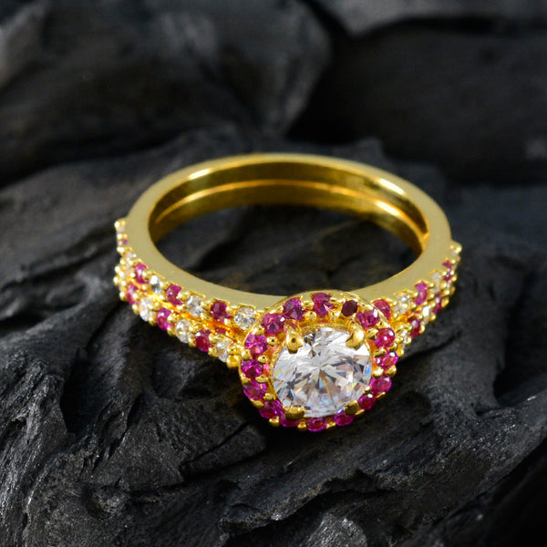 Ruby CZ Halo Korean Silver Red Gemstones Whisper thin Romantic Ring Jewelry