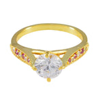 Ruby CZ Halo American 92.5 Silver Red Gemstones Delicate Graceful Ring Jewellery