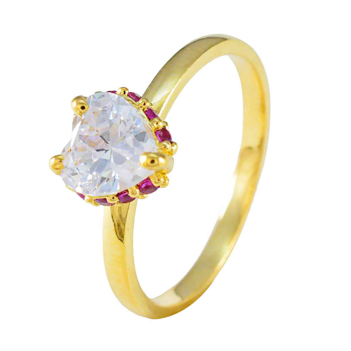 Bague contemporaine délicate en argent et pierres précieuses rouges d'Amérique latine avec halo en rubis et zircones cubiques Image secondaire du produit