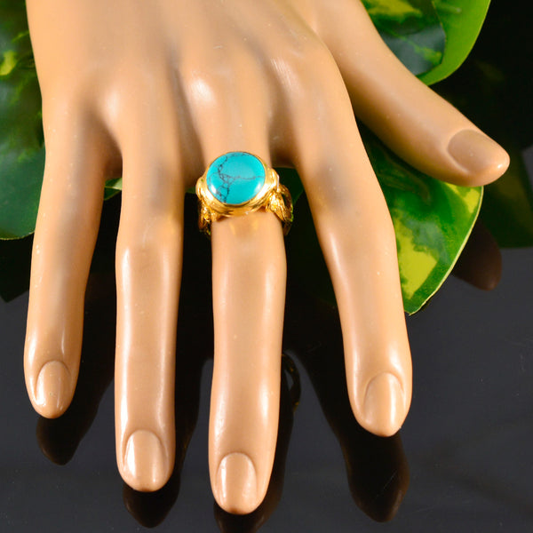 Turquoise Solitaire Latin American 92.5 Silver Blue Gems Versatile Glamorous Ring Jewelry