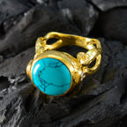 Turquoise Solitaire Latin American 92.5 Silver Blue Gems Versatile Glamorous Ring Jewelry
