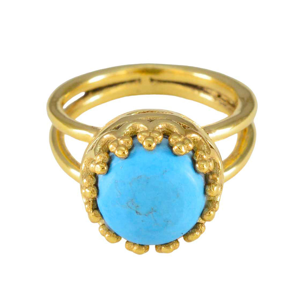 Turquoise Solitaire American 92.5 Silver Blue Gems Minimal Graceful Ring Jewellery