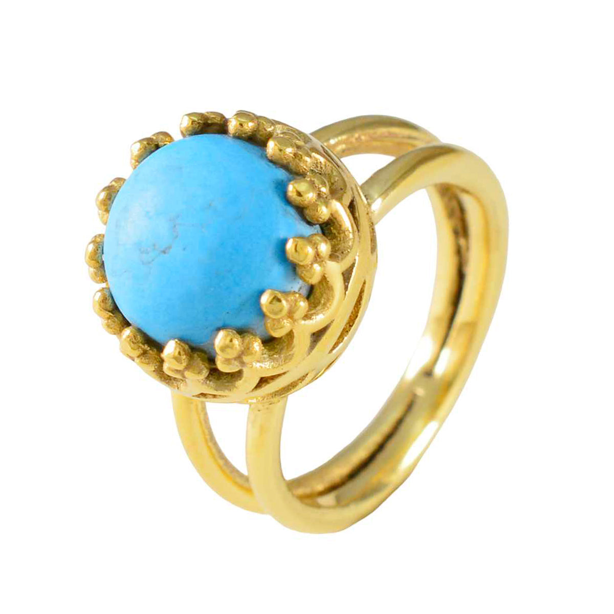 Bague minimaliste et gracieuse en argent 92,5 avec solitaire turquoise et pierres bleues Image secondaire du produit