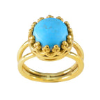 Turquoise Solitaire American 92.5 Silver Blue Gems Minimal Graceful Ring Jewellery