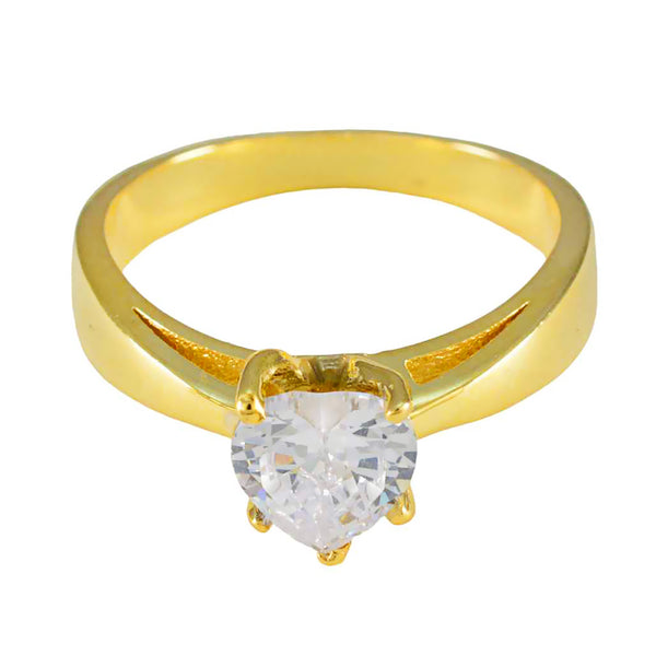 White CZ Solitaire Korean 92.5 Silver White Gemstones Whisper thin Glamorous Ring Jewellery