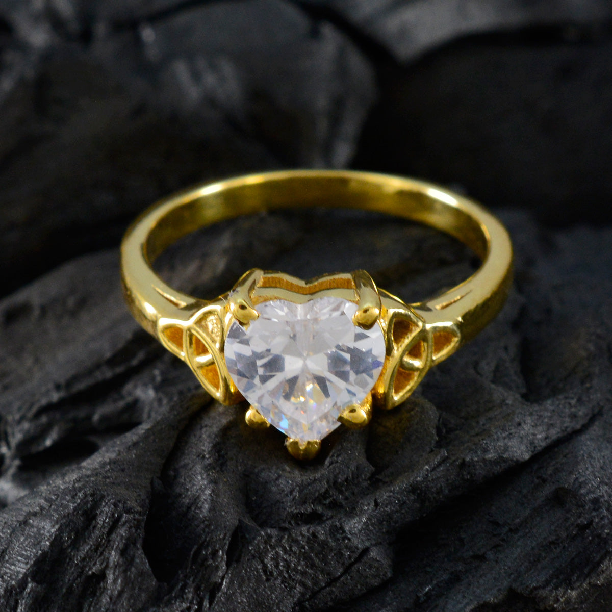 White CZ Solitaire Latin American 925 Sterling Silver White Gems Delicate Sophisticated Ring Jewelry