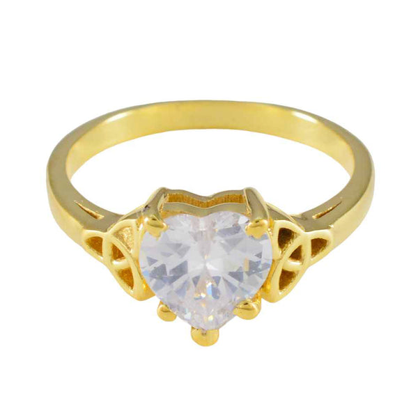 White CZ Solitaire Latin American 925 Sterling Silver White Gems Delicate Sophisticated Ring Jewelry