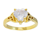 White CZ Solitaire Latin American 925 Sterling Silver White Gems Delicate Sophisticated Ring Jewelry