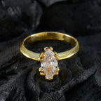 White CZ Solitaire Indian 925 Sterling Silver White Gems Minimalist Trendy Ring Jewellery