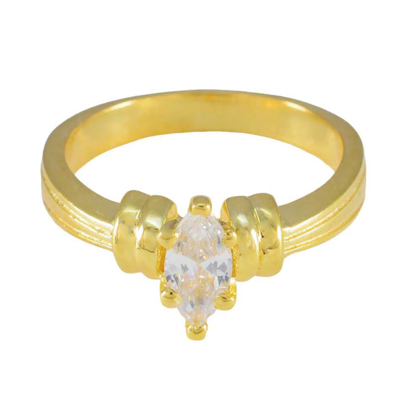 White CZ Solitaire Korean Sterling Silver White Gemstones Whisper thin Modern Ring Jewellery
