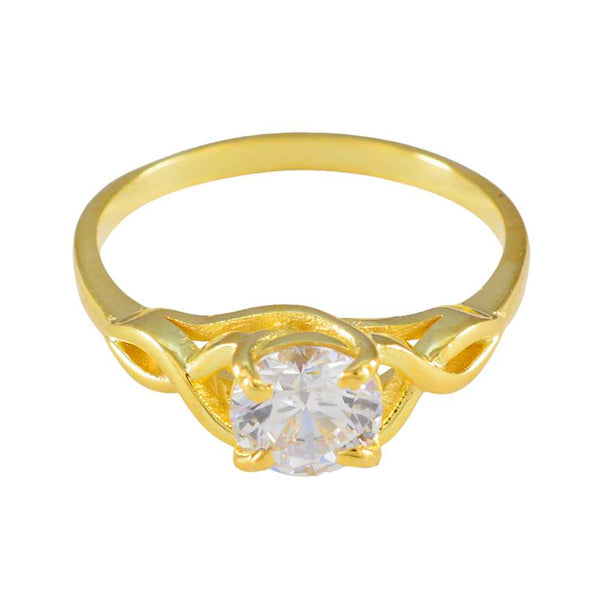 White CZ Solitaire American 925 Silver White Gemstones Delicate Abstract Ring Jewelry