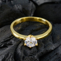 White CZ Solitaire Korean 92.5 Silver White Gems Delicate Trendy Ring Jewellery