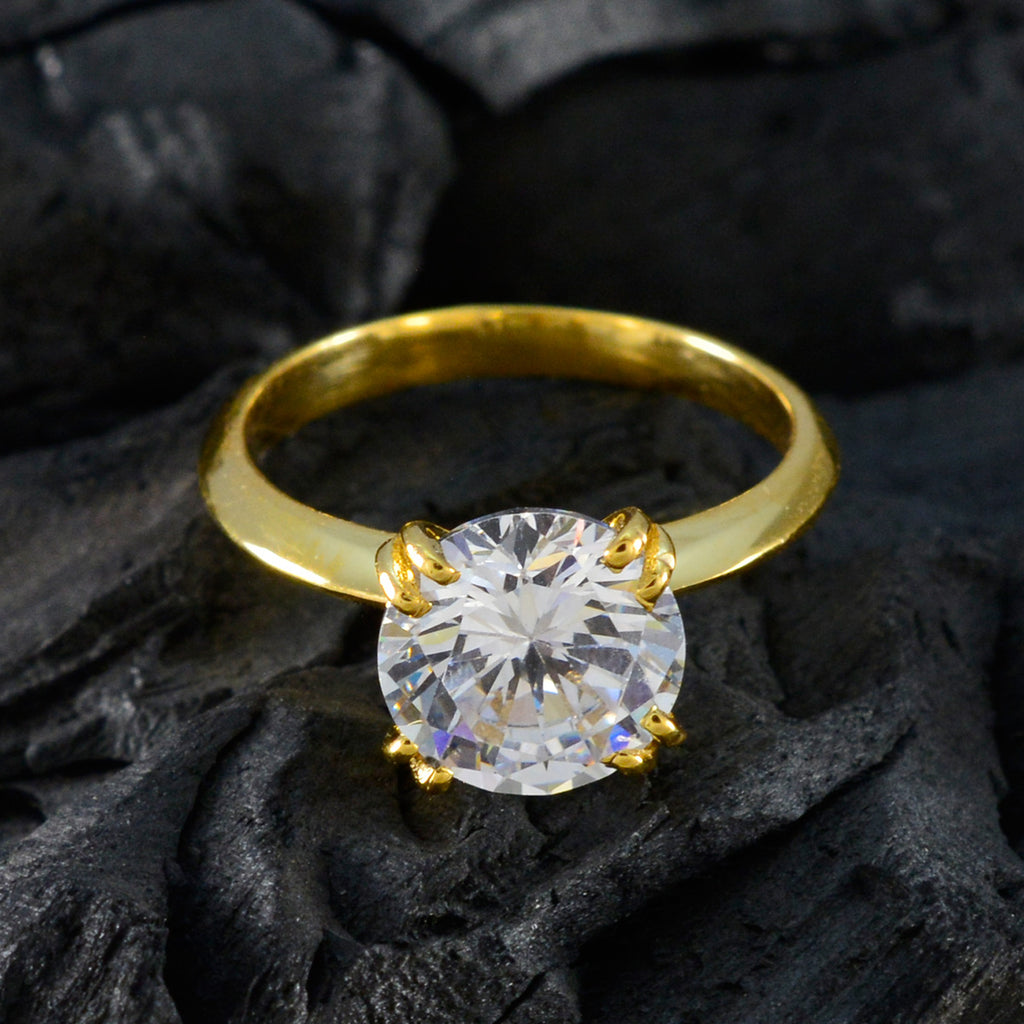 White CZ Solitaire Indian Silver White Gemstones Delicate Romantic Ring Jewellery