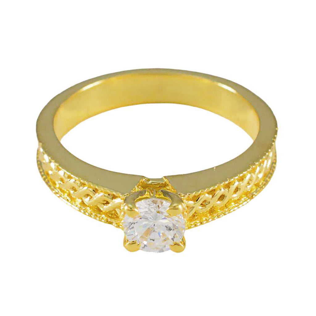 White CZ Solitaire Korean 925 Silver White Gemstone Delicate Feminine Ring Jewellery
