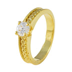 White CZ Solitaire Korean 925 Silver White Gemstone Delicate Feminine Ring Jewellery