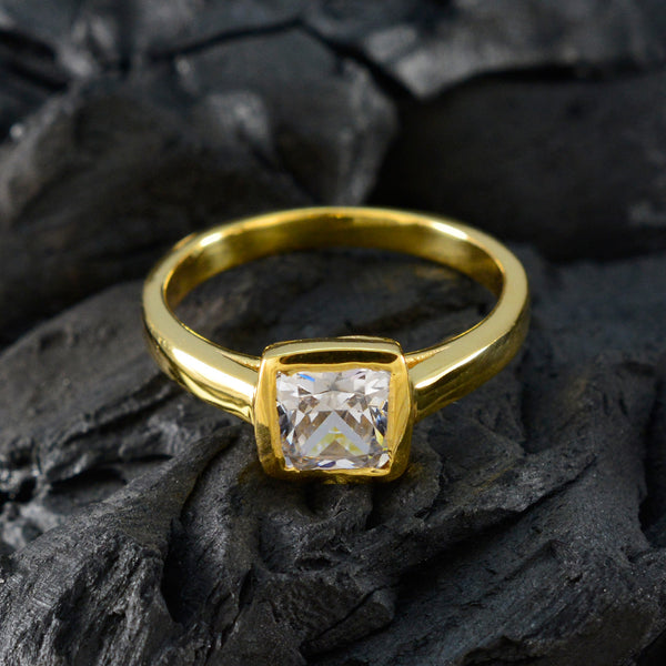 Cubic zirconia CZ Solitaire Latin American 925 Silver White Gemstone Featherlight Trendy Ring Jewellery