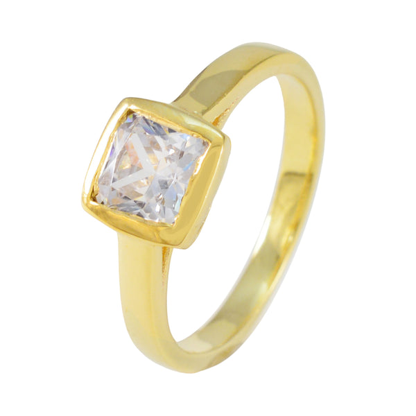 Cubic zirconia CZ Solitaire Latin American 925 Silver White Gemstone Featherlight Trendy Ring Jewellery