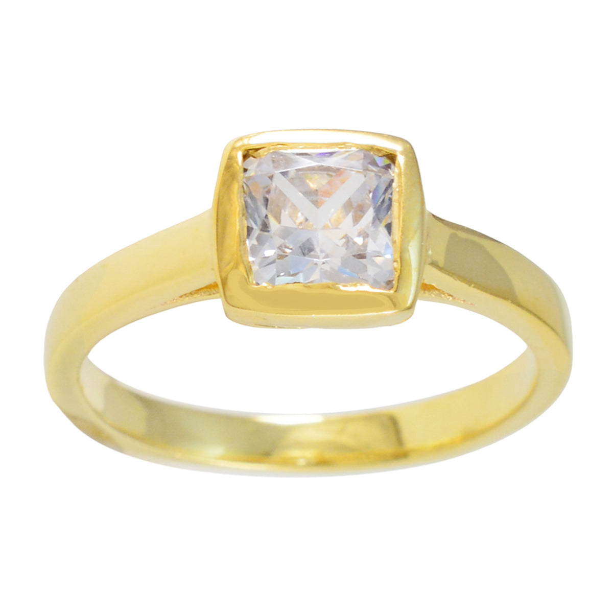 Cubic zirconia CZ Solitaire Latin American 925 Silver White Gemstone Featherlight Trendy Ring Jewellery