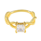 Cubic zirconia CZ Solitaire Indian 92.5 Silver White Gemstones Slim valentine Ring Jewellery