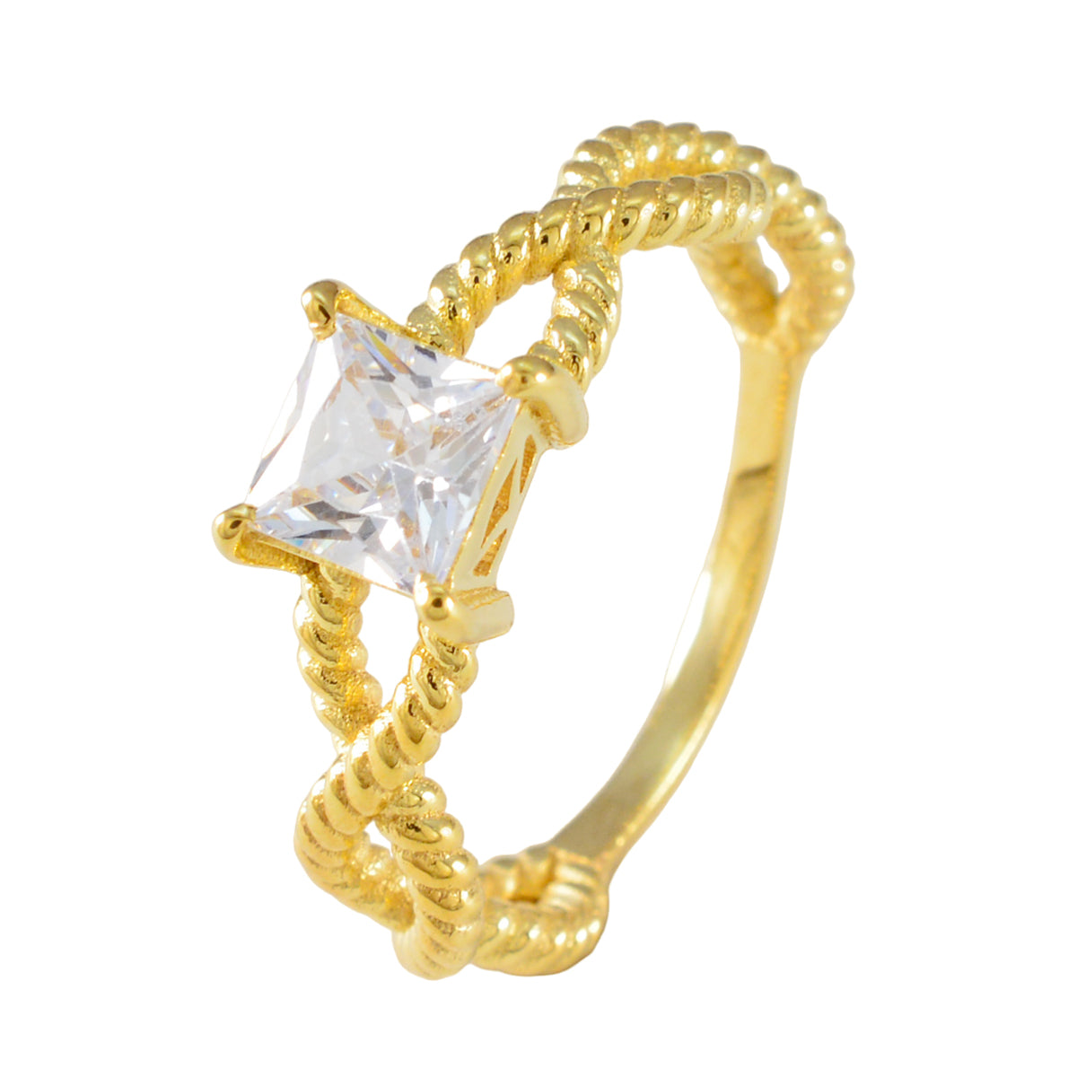 Cubic zirconia CZ Solitaire Indian 92.5 Silver White Gemstones Slim valentine Ring Jewellery