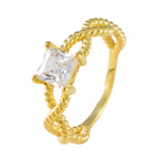 Cubic zirconia CZ Solitaire Indian 92.5 Silver White Gemstones Slim valentine Ring Jewellery