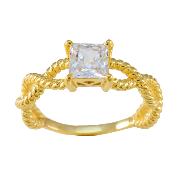 Cubic zirconia CZ Solitaire Indian 92.5 Silver White Gemstones Slim valentine Ring Jewellery