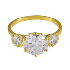 Weiße CZ-Trilogie, indischer 925er Sterlingsilber, weiße Edelsteine, zarter femininer Ringschmuck