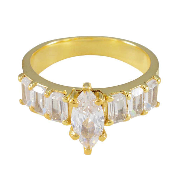 White CZ Hepta American Silver White Gems Slim Engagement Ring Jewellery