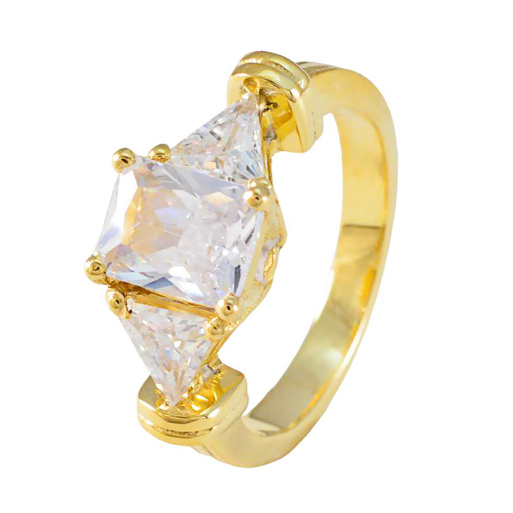 White CZ Trilogy Latin American 925 Silver White Gemstones Slim Contemporary Ring Jewellery