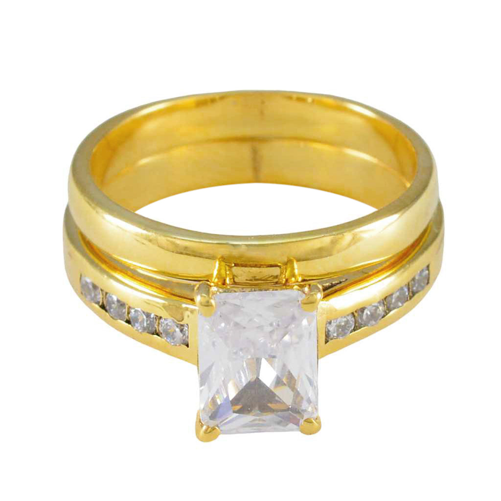 White CZ multiple Indian Silver White Gems Slim Contemporary Ring Jewelry