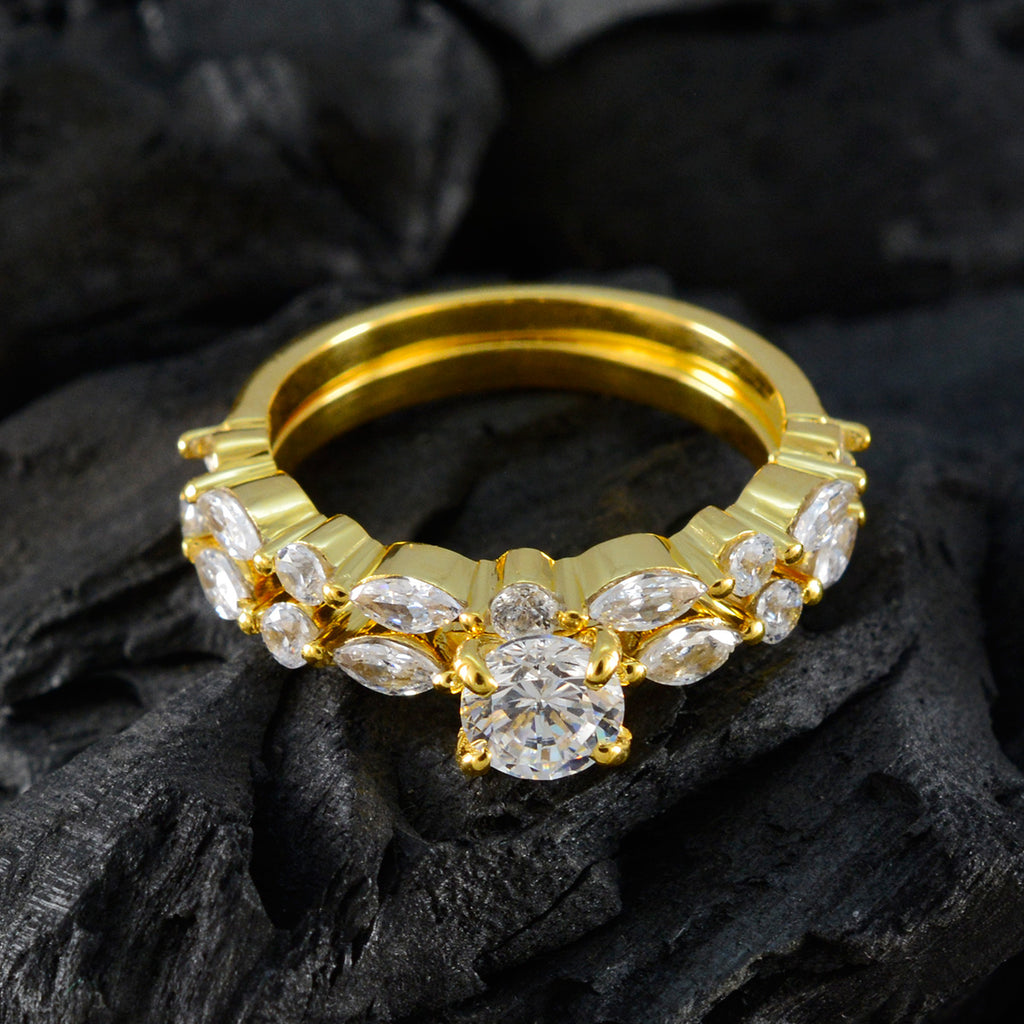 White CZ multiple Indian 925 Silver White Gems Whisper thin wedding Ring Jewelry