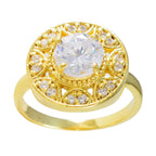 White CZ Halo Latin American Silver White Gemstones Whisper thin wedding Ring Jewellery