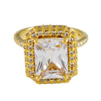 White CZ Halo Korean Silver White Gemstones Slim Love Ring Jewelry