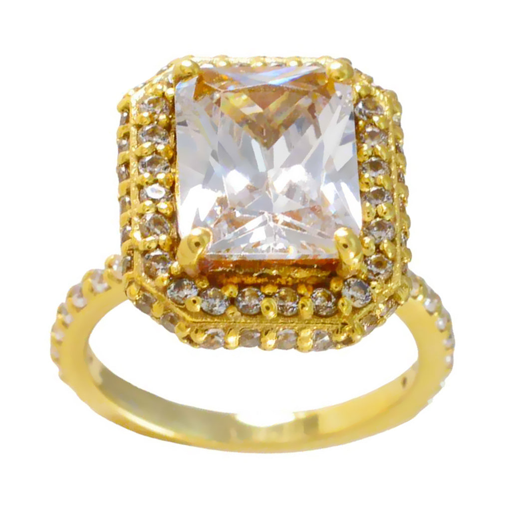 White CZ Halo Korean Silver White Gemstones Slim Love Ring Jewelry