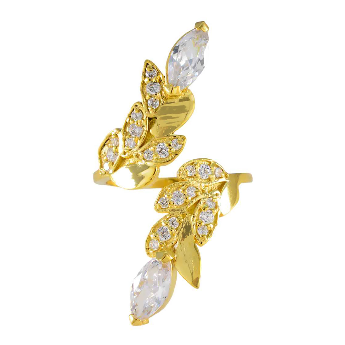 Riyo – bague en argent en vrac, plaqué or jaune, pierre cz blanche, forme marquise, réglage de griffes, bijoux élégants, bague de noël
