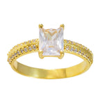 White CZ Halo Indian Silver White Gemstone Delicate Feminine Ring Jewelry