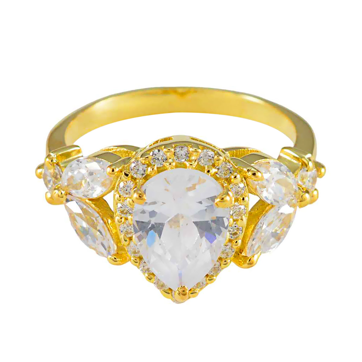 White CZ Halo Indian 925 Silver White Gemstone Whisper thin propsel Ring Jewelry Imagen principal del producto
