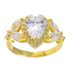 White CZ Halo Indian 925 Silver White Gemstone Whisper thin propsel Ring Jewelry