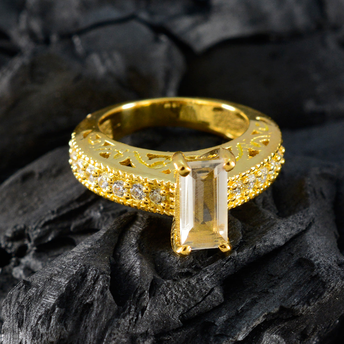 White CZ Halo Latin American 925 Silver White Gems Minimal Promise Ring Jewellery