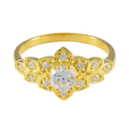 White CZ Halo Indian Sterling Silver White Gems Delicate Modern Ring Jewelry