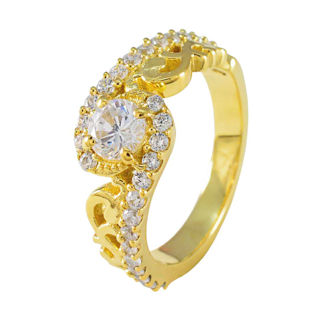 White CZ Halo Korean 92.5 Silver White Gemstones Whisper thin Romantic Ring Jewelry