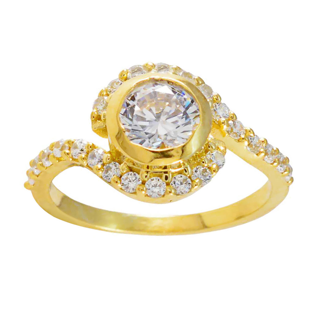 White CZ Halo Latin American 925 Sterling Silver White Gemstones Delicate Luxurious Ring Jewellery