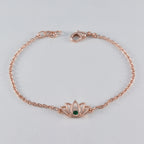 Emerald CZ Australia Day Minimalist Green 925 Silver Chain Bracelet