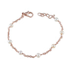 Pearl Autumn Begins Elegant White Silver Chain Bracelet