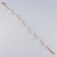 Bracelet élégant en argent blanc avec chaîne Pearl Autumn Begins