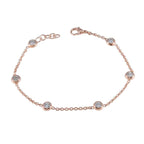 White CZ Avocado Day Elegant White Sterling Silver Chain Bracelet