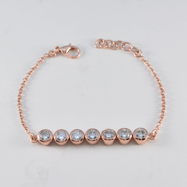 Vitt CZ Baby Shower-armband med tunt vitt tennisband i 925 silver