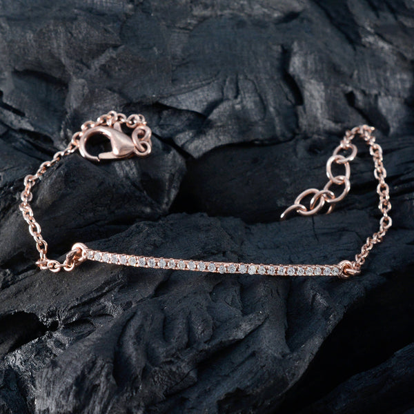 White CZ Back to School Whisper-thin White Silver Chain Bracelet